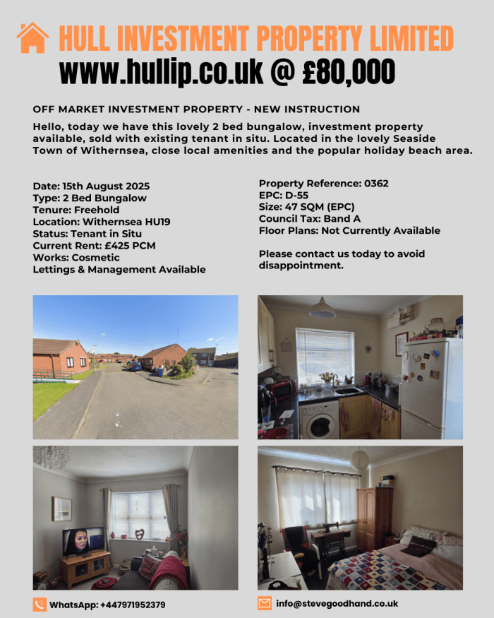 2 Bed Bungalow Withernsea HU19 Ref:0362 - Image 2